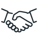 a handshake with a black background