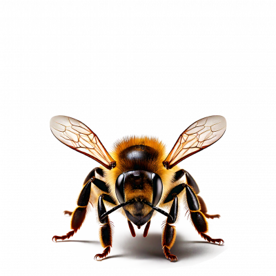 a close up of a bee