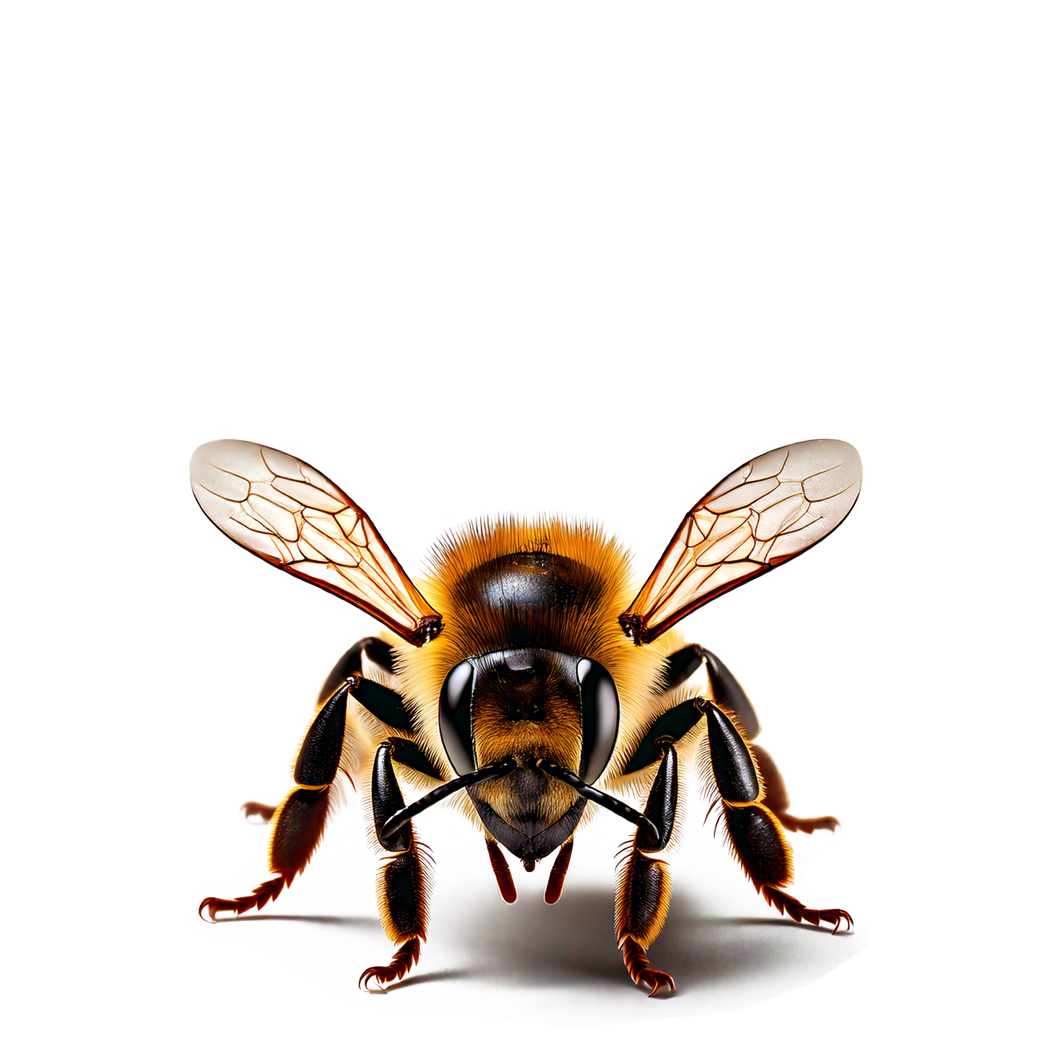 a close up of a bee