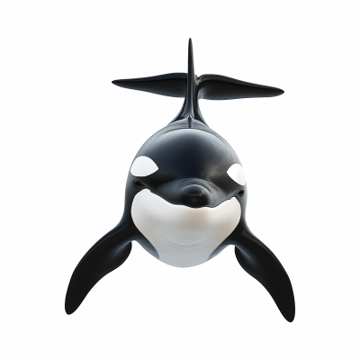 a black and white whale