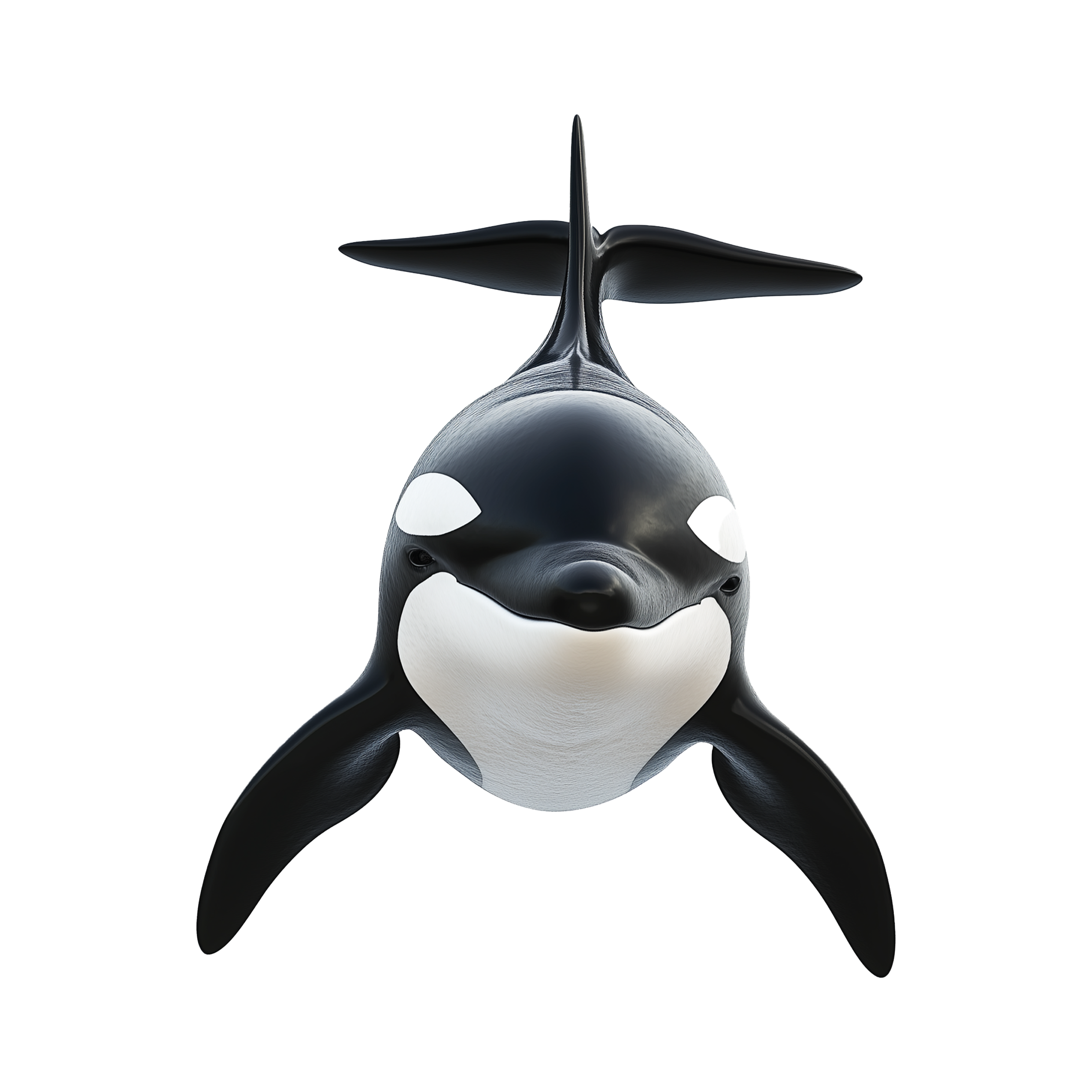 a black and white whale