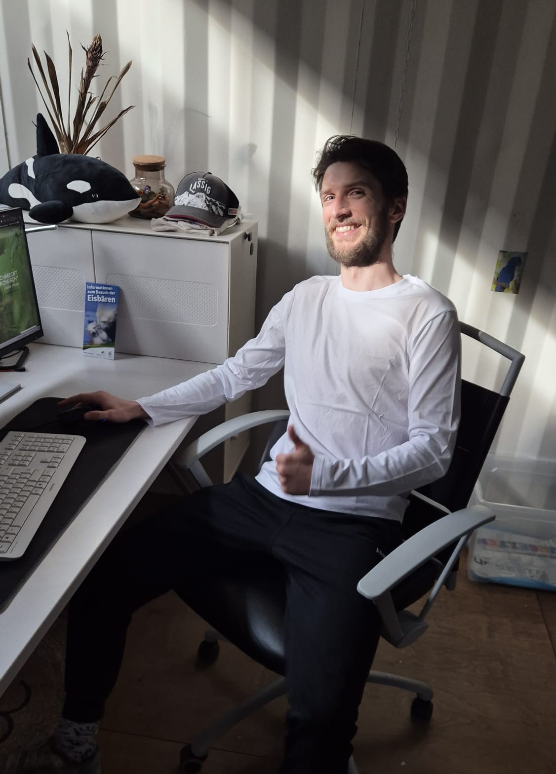 a man sitting at a desk