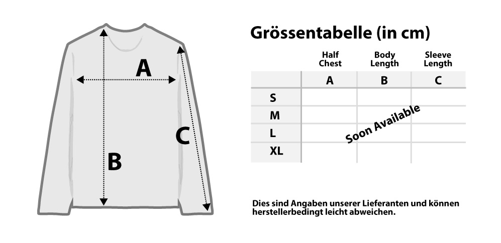 a long sleeved shirt with measurements