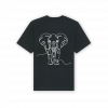 a black shirt with white elephant on it