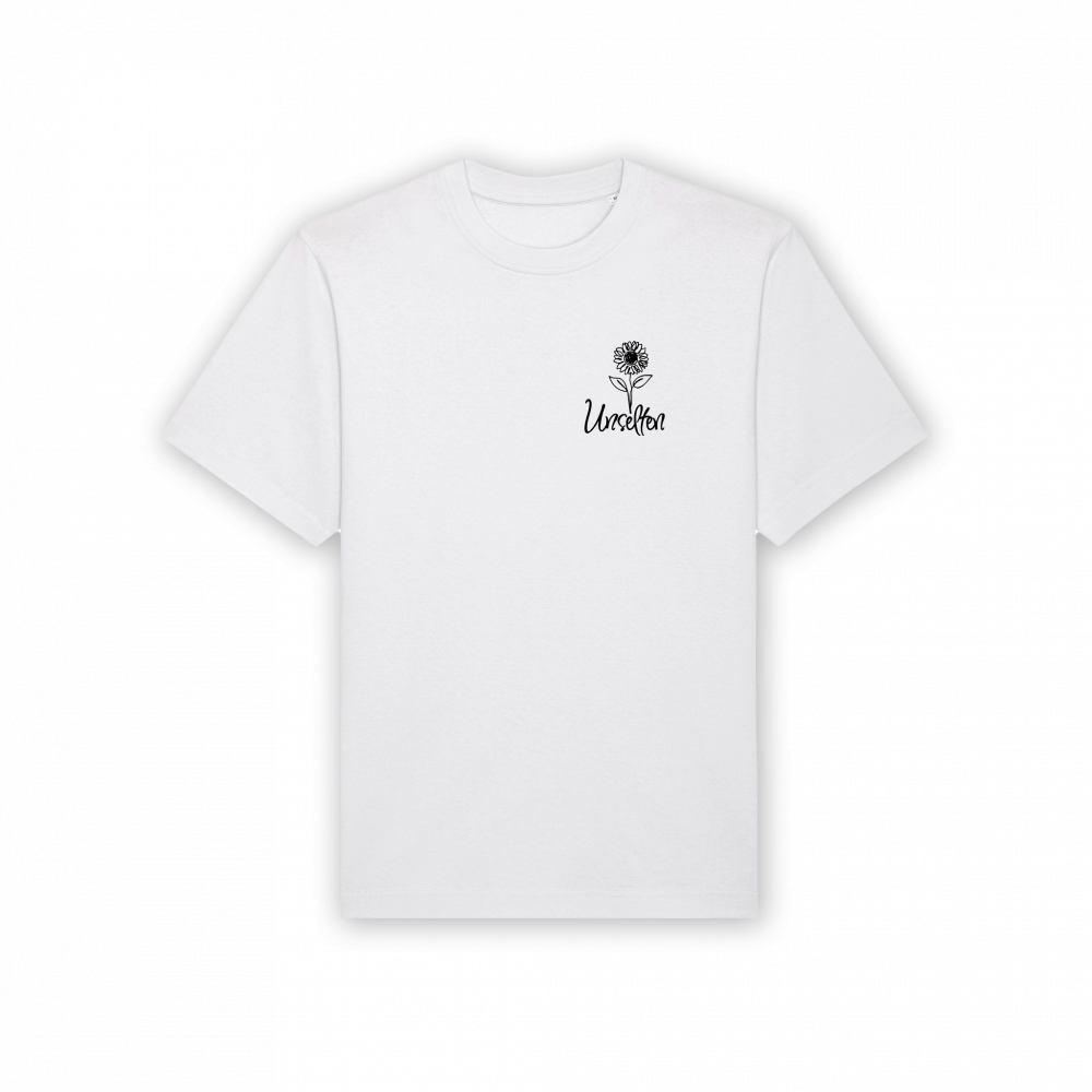 a white t-shirt with black background