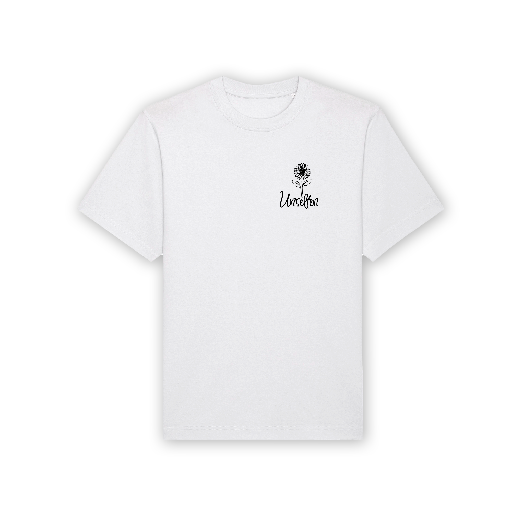 a white t-shirt with black background