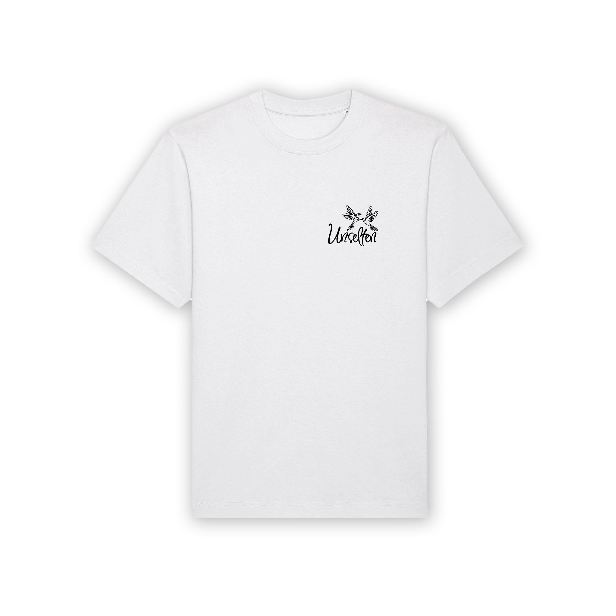 a white t-shirt with black background