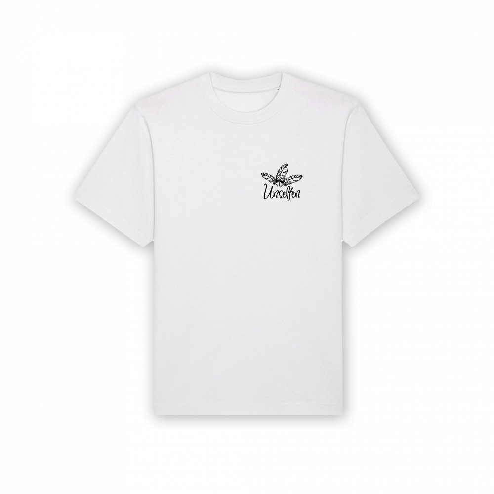 a white t-shirt with black background