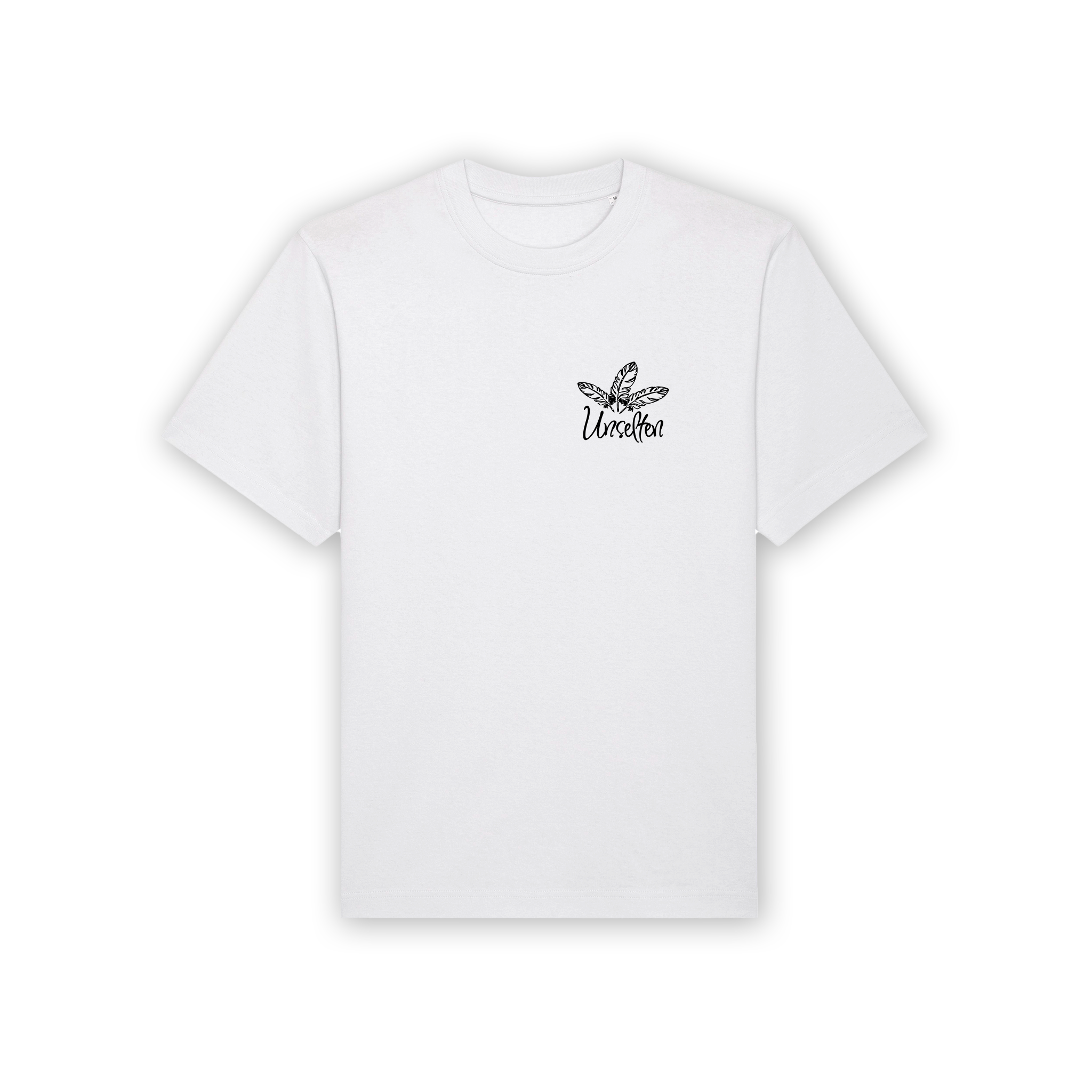 a white t-shirt with black background