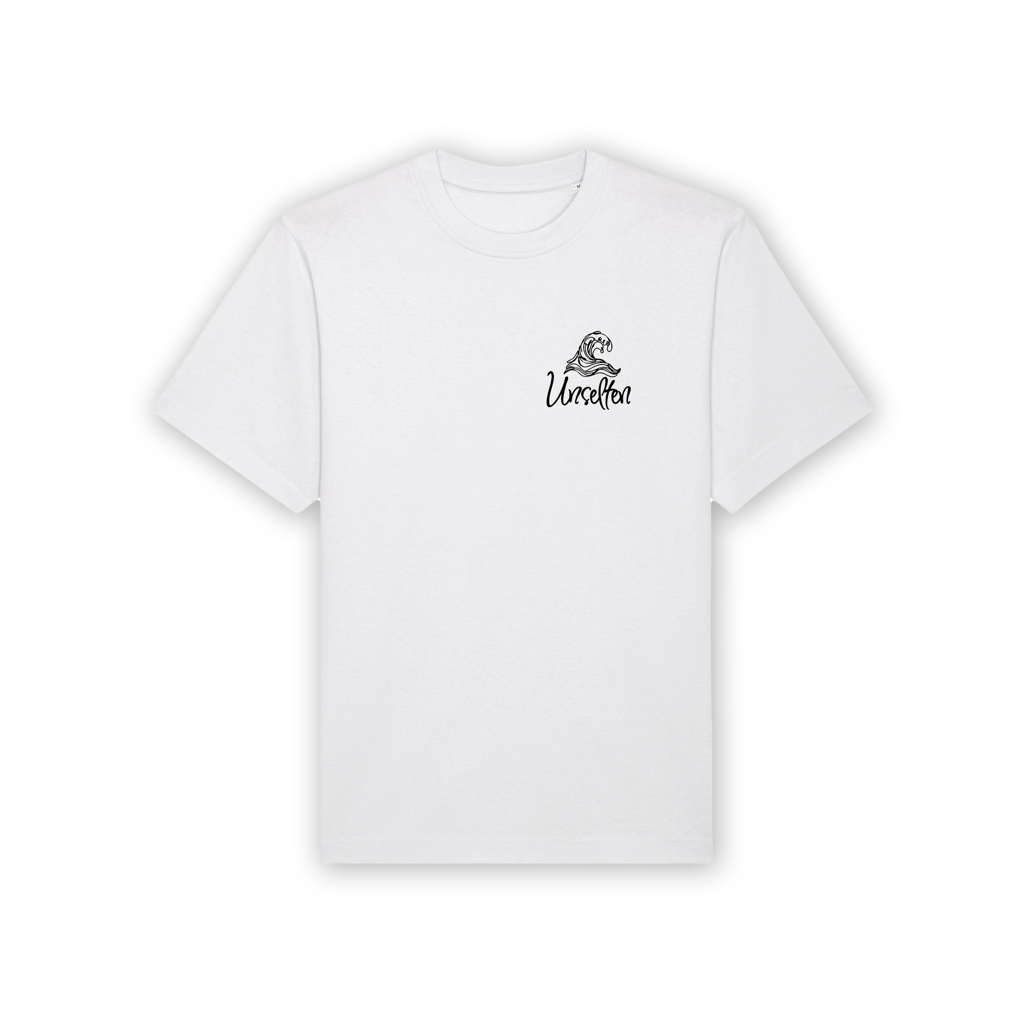 a white t-shirt with black background