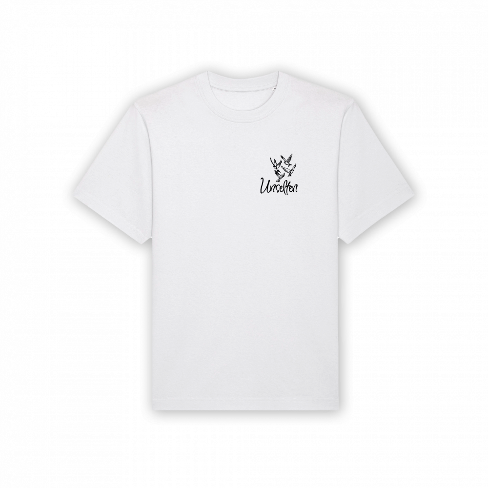a white t-shirt with black background