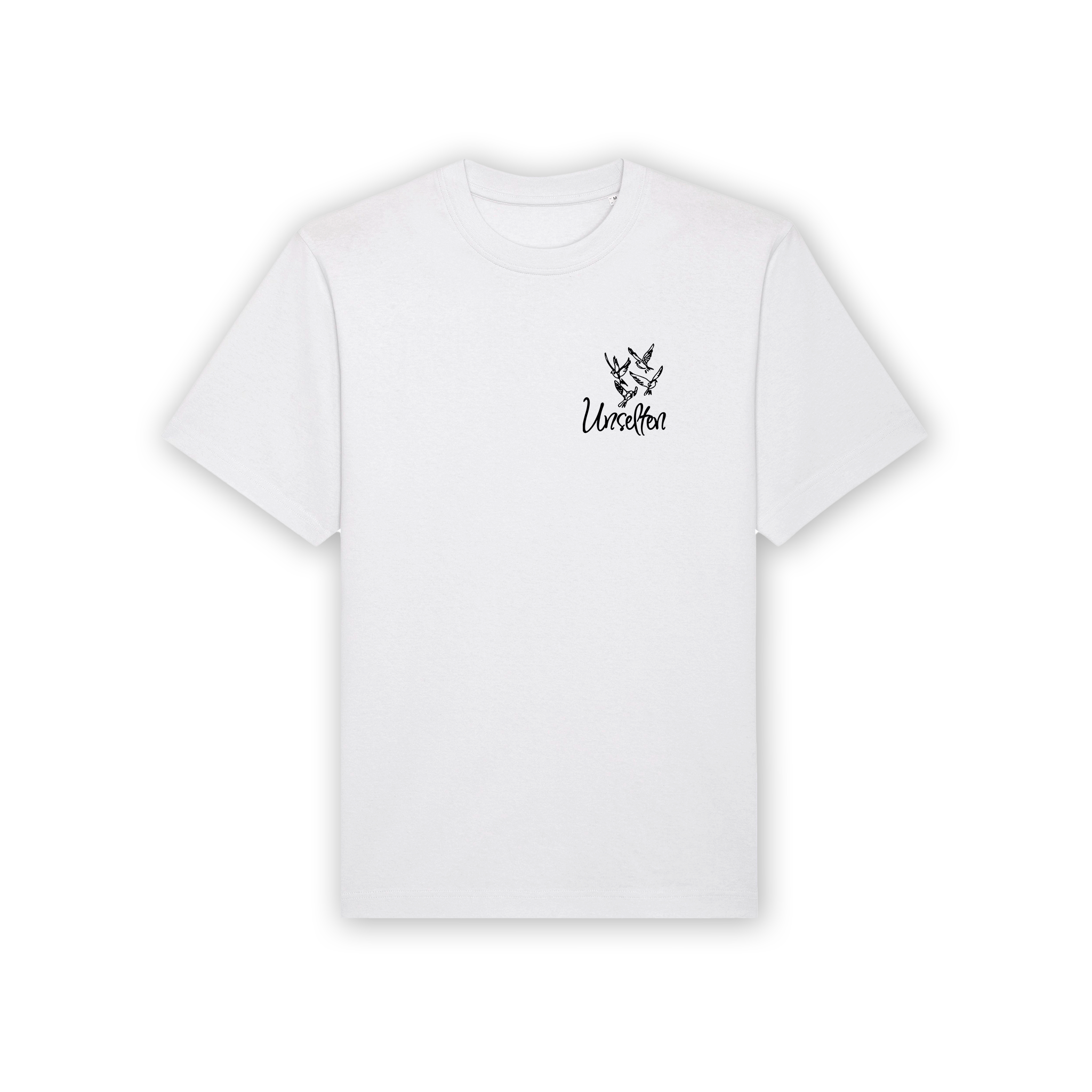 a white t-shirt with black background