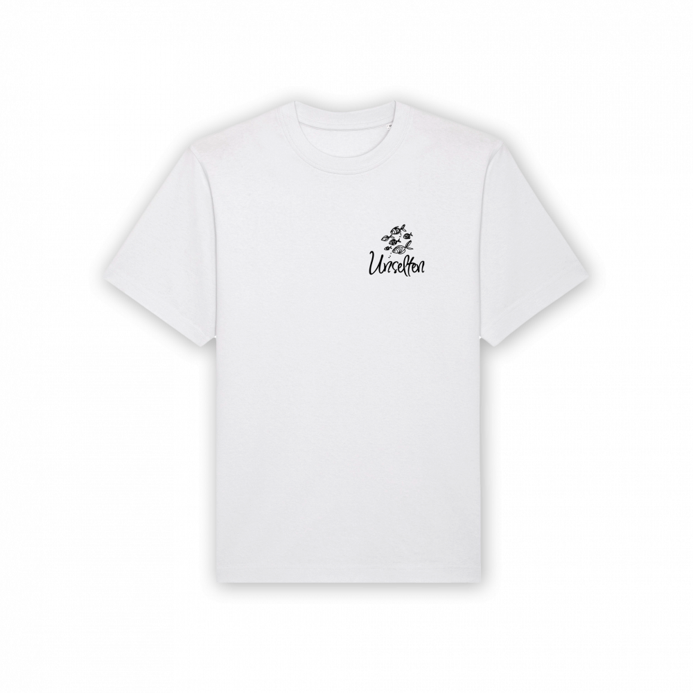 a white t-shirt with black background