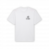 a white t-shirt with black background