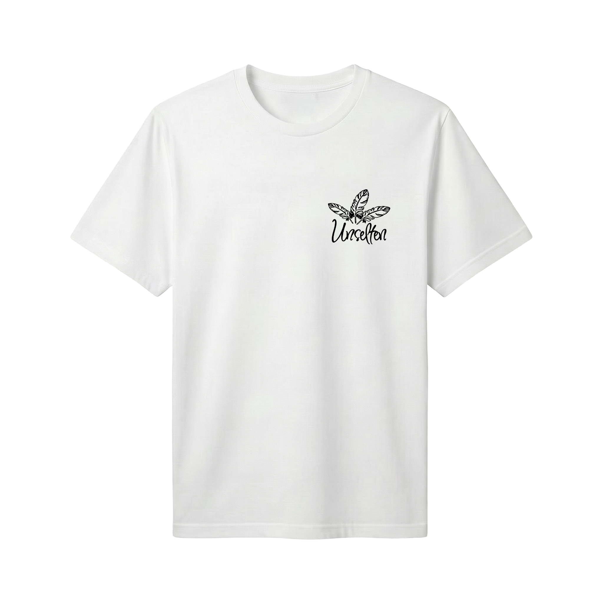 a white t-shirt with black background